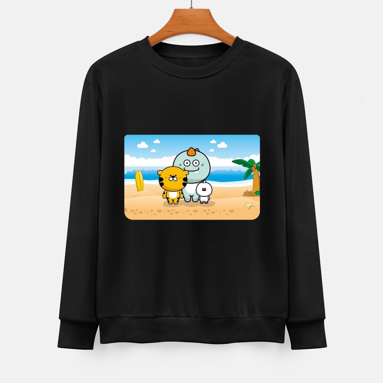 Front Patterned Long Sleeve TopNeutral Eco-Conscious